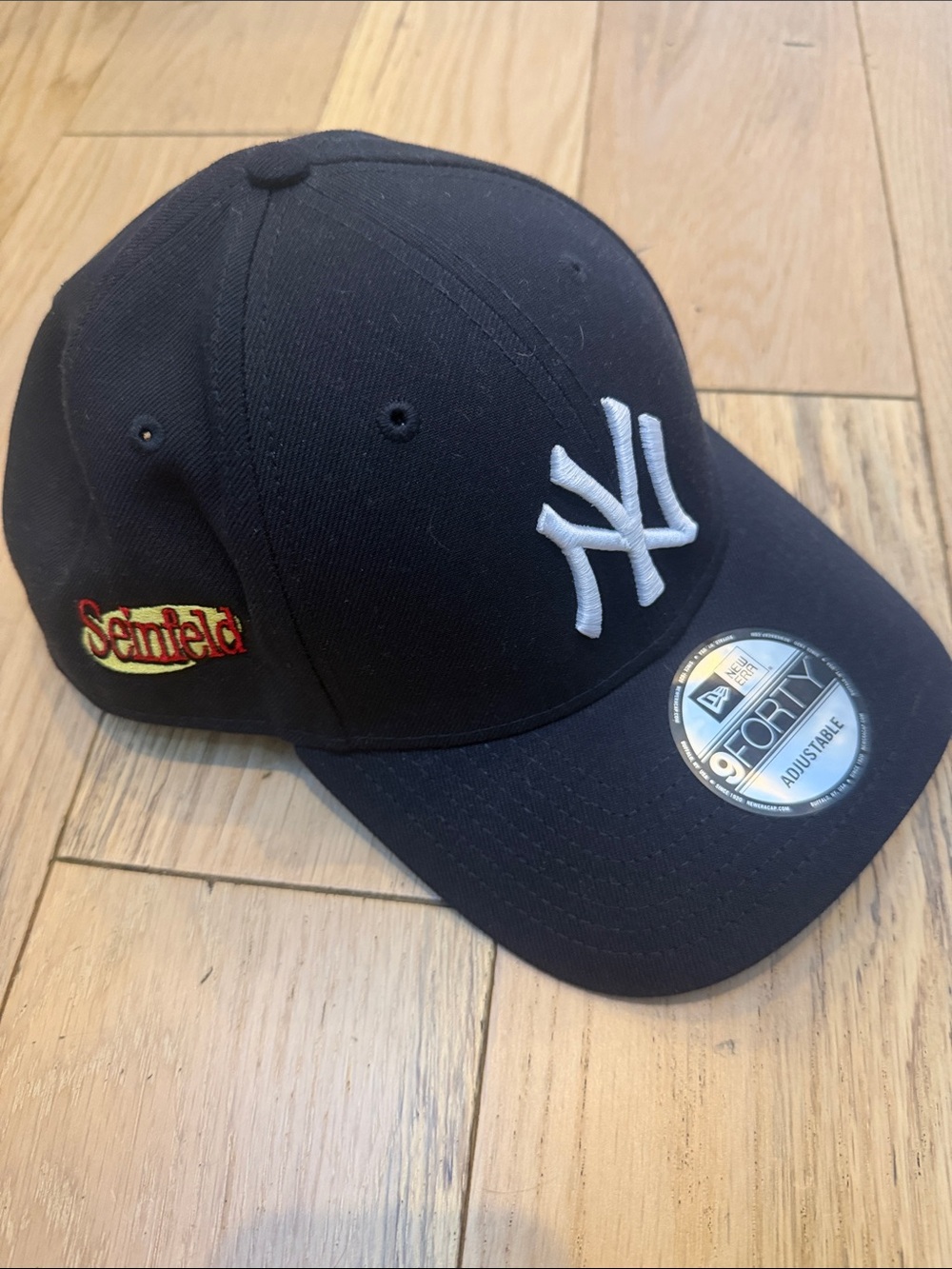 New Era Black & White NY Yankees Seinfeld Embroidered 9FORTY Cap